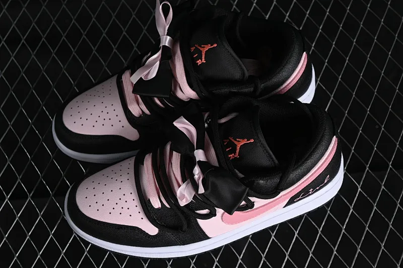 All categories Air Jordan Jordan series basketball shoes Air Jordan 1 Low Air Jordan 1 Low AJ1 Joe 1 Zhizhiberry black pink bow low-top cultural retro basketball shoes DX4374-008
